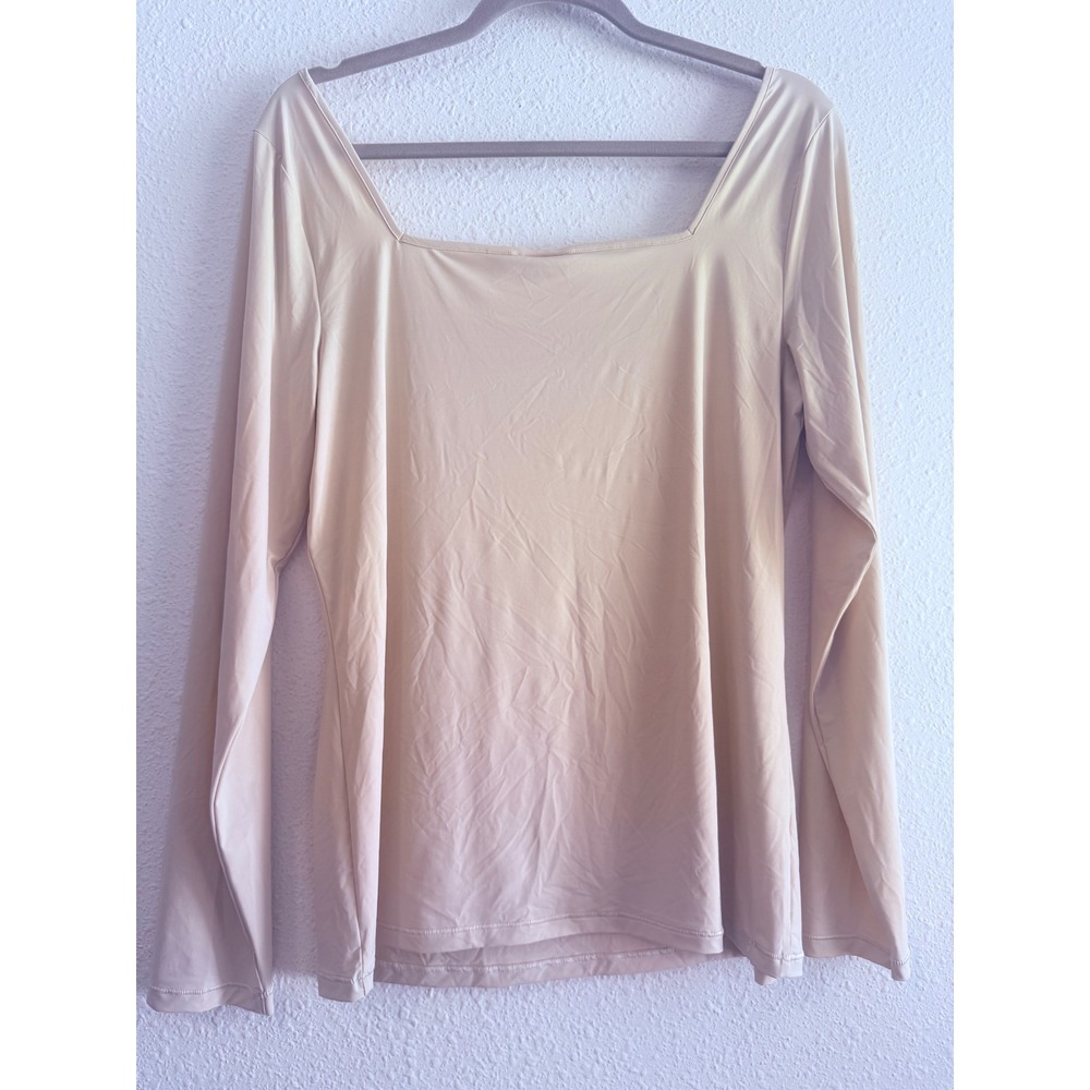 Aritza Babaton Womens Long Sleeve Top‎ Size XL Square Neckline Lightweight - Picture 3 of 9